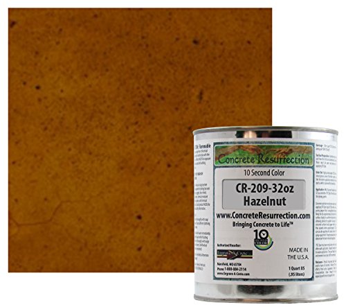 Professional Fast Drying Concrete Stain - Easy to use! Ten Second Color Acetone Dye Concrete Stain - Hazelnut 32oz