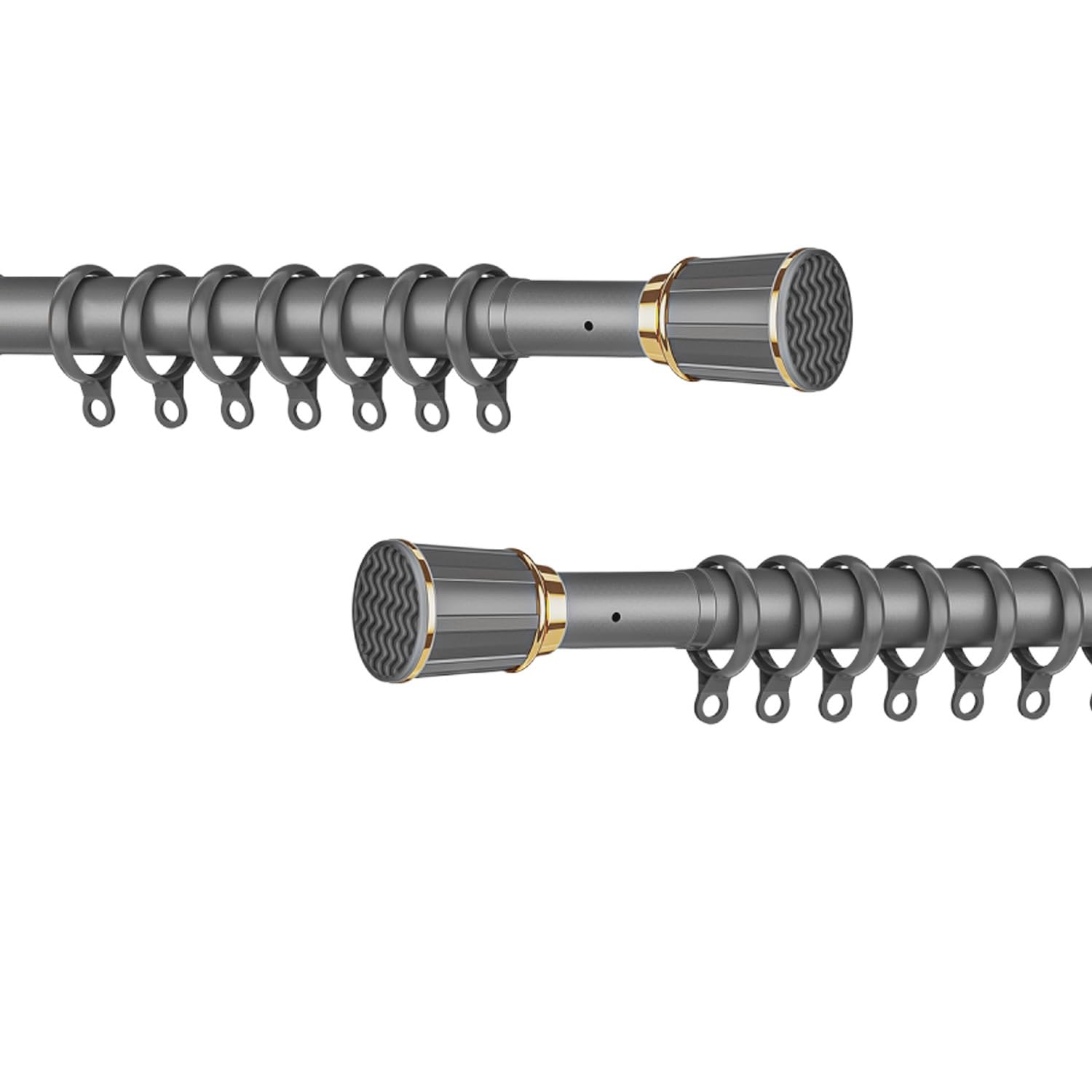 IkErna Shower Curtain Tension Rod No Drill Curtain Pole Telesdivider Rod for Room Partition/Gray/40-55Cm/16-22In