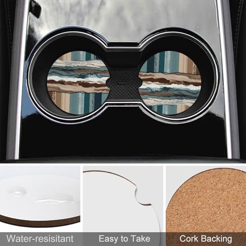 Portavasos para carro de madera, 2 piezas universales miniatura 5