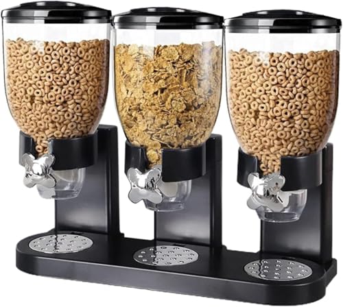 Generic Triple Food Dispenser Cereal Containers Storage Container Dispenser Countertop For Candy Nut Grain Granola Snack