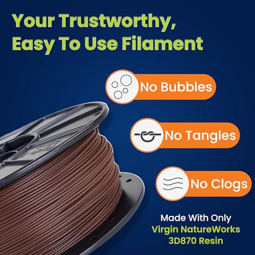Image of 3D-Fuel 3D Filament High Temp Tough Pro PLA+ Chocolate Brown, 1.75mm, 1 kg + /- 0.02mm Tolerance, Made in USA, Easy to Print and Works with Most 3D Printer Brands