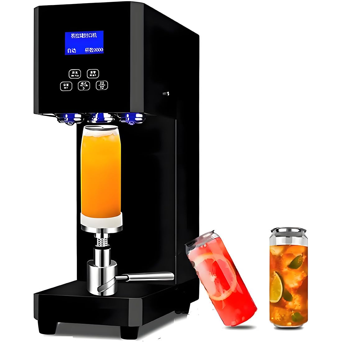 Machine à sceller automatique de canettes, 370 W électrique avec compteur et écran LCD, pour coudre des boissons gazeuses et de la bière, compatible avec les canettes de 5,5 cm de diamètre et 11,5 à