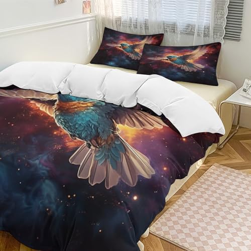 Housse de couette oiseau mignon lavable en machine pour simplifier le lit des enfants - 3
