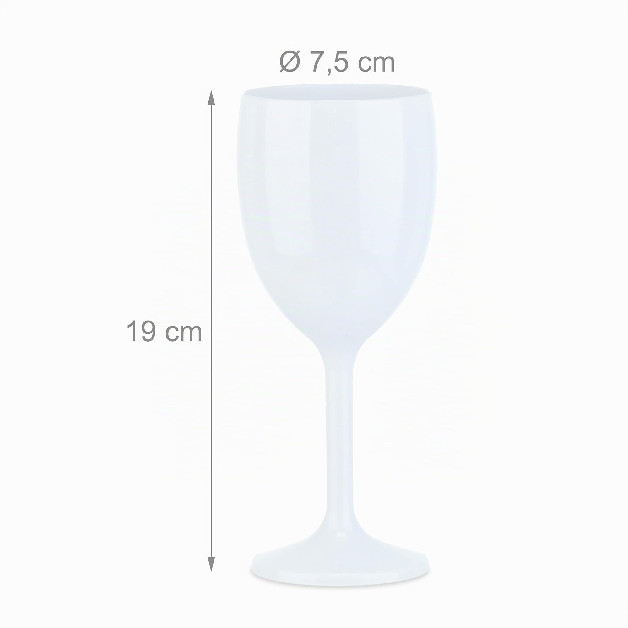 Relaxdays Verres à vin en plastique, lot de 12, incassable, sans BPA, coupes soirées camping, matière synthétique, blanc