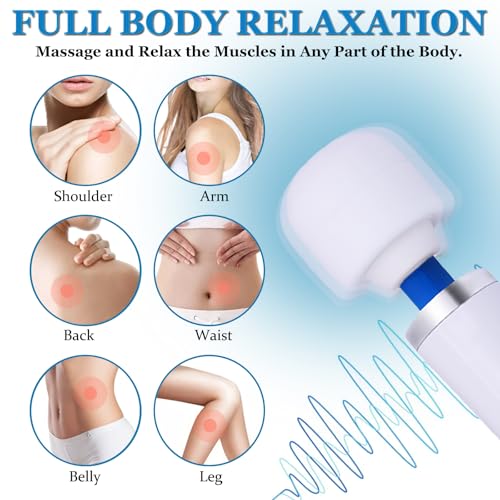 Image of Wand Massager for Women - Cordless High-Frequency Handheld Body Massager with 10 Rhythmic Modes - Ergonomic Back & Shoulder Tension Relief - Splash-Proof Personal Wellness Essential (Porcelain)