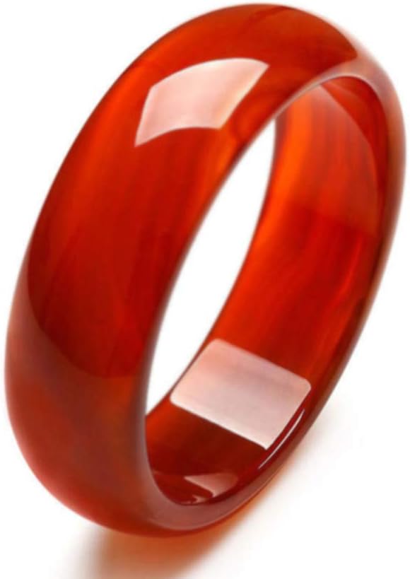 Natural Red Agate Wide Bangle Class A Ice Kind For Women Girls (56mm)