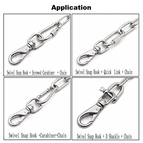 BuxiuGK 2 Stück Karabinerhaken mit 360°Grad drehbarem Ösenring,Karabiner Haken Wirbelkarabiner aus Edelstahl Schnapphaken Drehbar Snap Hooks für Hundehalsband Schnellverschluss