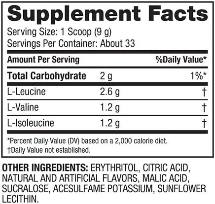 Dymatize Nutrition BCAA Complex 5050 Supplement Blends, Blue Raspberry, 33 Count