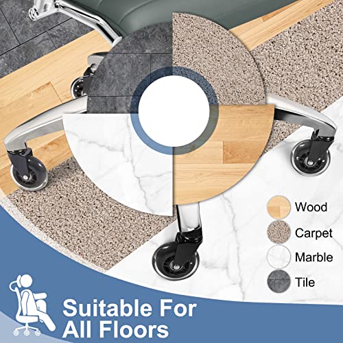 Huracan CP-01 Office Chair Wheels, Set Of 5, Replacement Rubber Chair Caster Wheels thumb #4