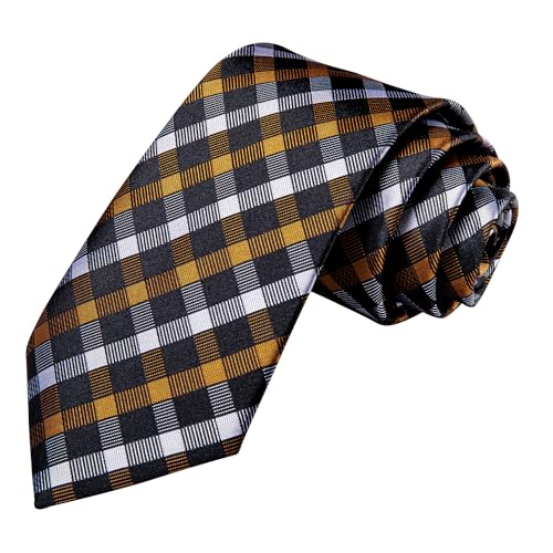 Image of Hi-Tie Men's Tie Sets Silk Paisley Striped Necktie Pocket Square Cuff-links Sets Wedding Business Holiday