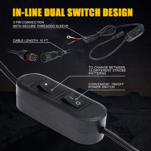 Xprite 35.5" Inch 32 Led Strobe Emergency Traffic Advisor Warning Light Bar W/ 13 Flashing Patterns For Firefighter Vehicles Trucks Cars - Blue #TOP4