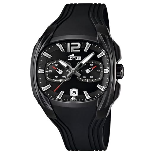Lotus 15757-1 - Reloj analógico de Cuarzo para Hombre con Correa de Caucho, Color Negro