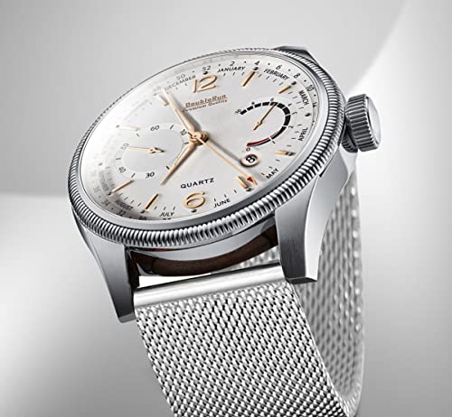 Image of DOUBLERUN 8005 3D Glass Date Display Dial Chain Belt Analog Watch - for Men