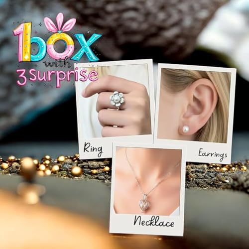 Image of Love Wish White Pearl Kit - Your Own Pearl Pendant love pearl necklace kit with Earrings Valentine Gifts for Girlfriend Romantic Gift for Her on Birthday