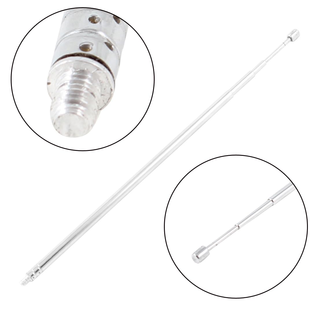 Amazon.co.jp: uxcell 4セクション伸縮アンテナ 長さ43cm 交換用 TV FM