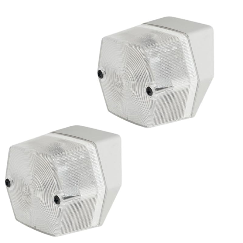 CR-MOESANCO® Jeu de 2 Feux Avant Inclinés sans Catadioptre pour Caravane Camping-Car Remorque Rinder Lumière Blanche de Position