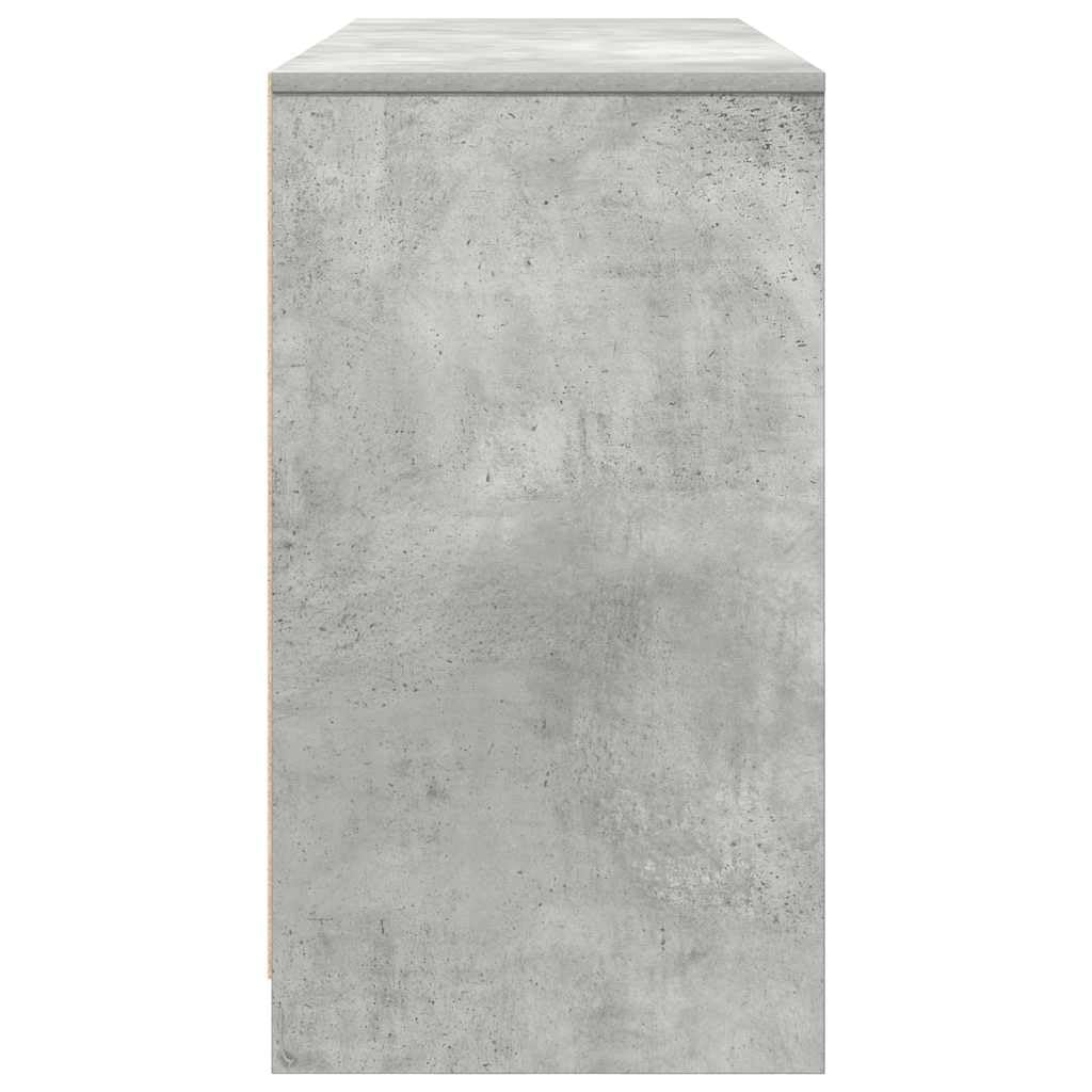 Scrivania in legno grigio cemento, 120 x 42 x 76 cm, scrivania da ufficio con piano da scrivania per laptop, monitor, tastiera e documenti, home office e ufficio