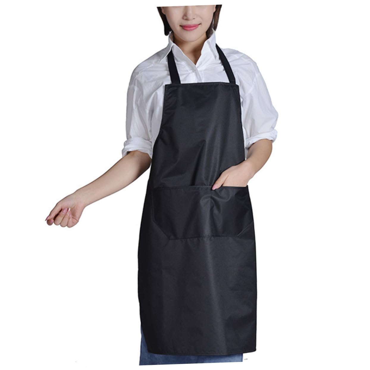 STOBAZA 2pcs 2 Bib Chef Apron Kitchen Aprons Bib Apron Waterproof Apron Water Resistant Apron Aprons Waterproof Neck Strap Apron Sleeveless Apron Mens Grilling Apron Mens Apron Black