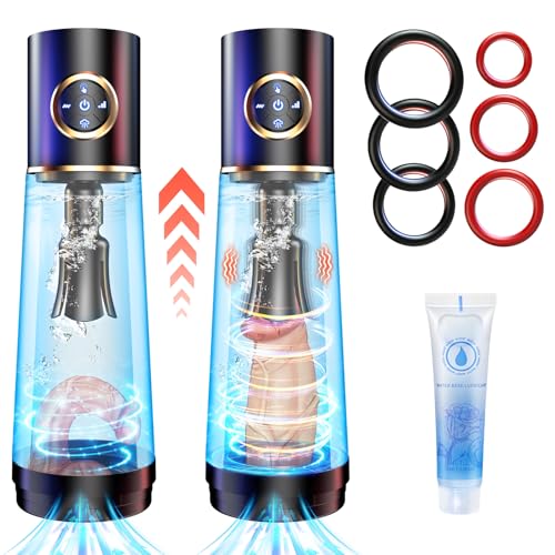 Sex Toýs Homme Pompe a Pénis - Sextoy Automatique Masturbateur pour Masturbeuse Masculins Mains Libres, Vaginette Réaliste Jouet Adulte, Extenseur & Agrandir le Pénien Vibromasseurs avec 3 + 7 Modes