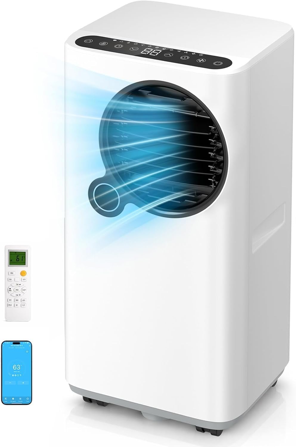 View 1 of **usedIt' but okay Portable Air Conditioners 14600 BTU Smart AC Unit 6-in-1 with WiFi App for Large Rooms up to 700 Sq. Ft., Quiet 45dB Sleep Mode 24H, Child Lock, Dehumidifier Fan, Perfect for Home