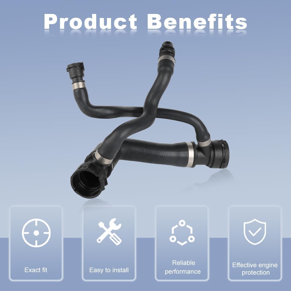 JDMON Radiator Cooling Upper Hose Compatible with 2006-2010 BMW 525i/ 525xi / 530i /530xi/ 528i/ 528i xDrive/ 528xi L6 3.0L Replace# 17127546064 17-12-7-546-064