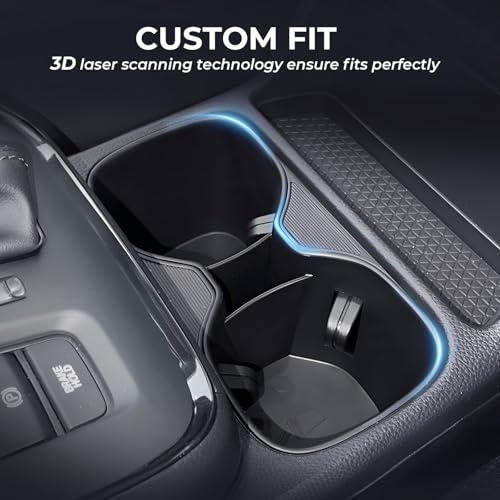 Image of Center Console Cup Holder Inserts for Honda CRV 2026 2025 2024 2023, Interior Accessories Car Cup Holder for 2023-2026 CR-V, Black