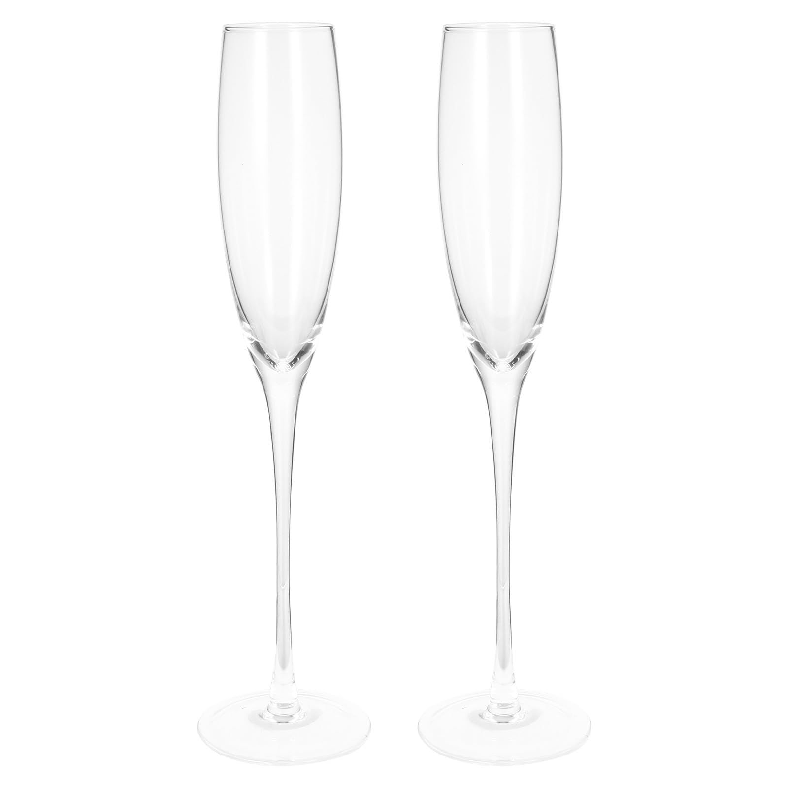 Copas de champán de cristal fino con tallo elegante para cenas en casa y restauración