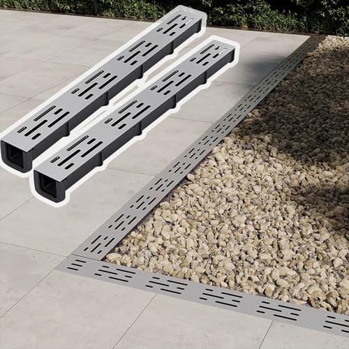 Betonowy odpływ liniowy w kształcie litery U, zewnętrzny system drenażu z wyjmowanym rusztem ze stali nierdzewnej na tarasy i podwórka