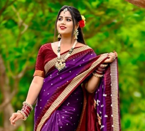 Image of NEW COLLECTION Women's Odisha Handloom Sambalpuri Pata Saree Temple Border Pasapalli Bomkai Buti Boyanika Design Saree Banarasi Soft Papa Silk Simple Ethnic Orissa Sari with Blouse Piece