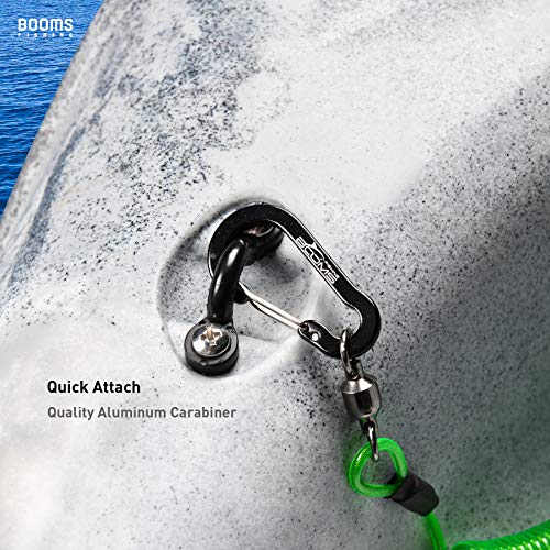 Booms Fishing T02 Fishing Pole Tether With 5.9" Belt, Kayak Paddle Leash, Paddle Board Fishing Accessories, Heavy Duty Fishing Lanyard For Fishing Tools/Rods/Paddles, Green 2Pcs #TOP5