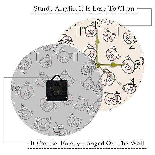 Horloge murale ronde silencieuse acrylique fonctionne avec piles pour salon