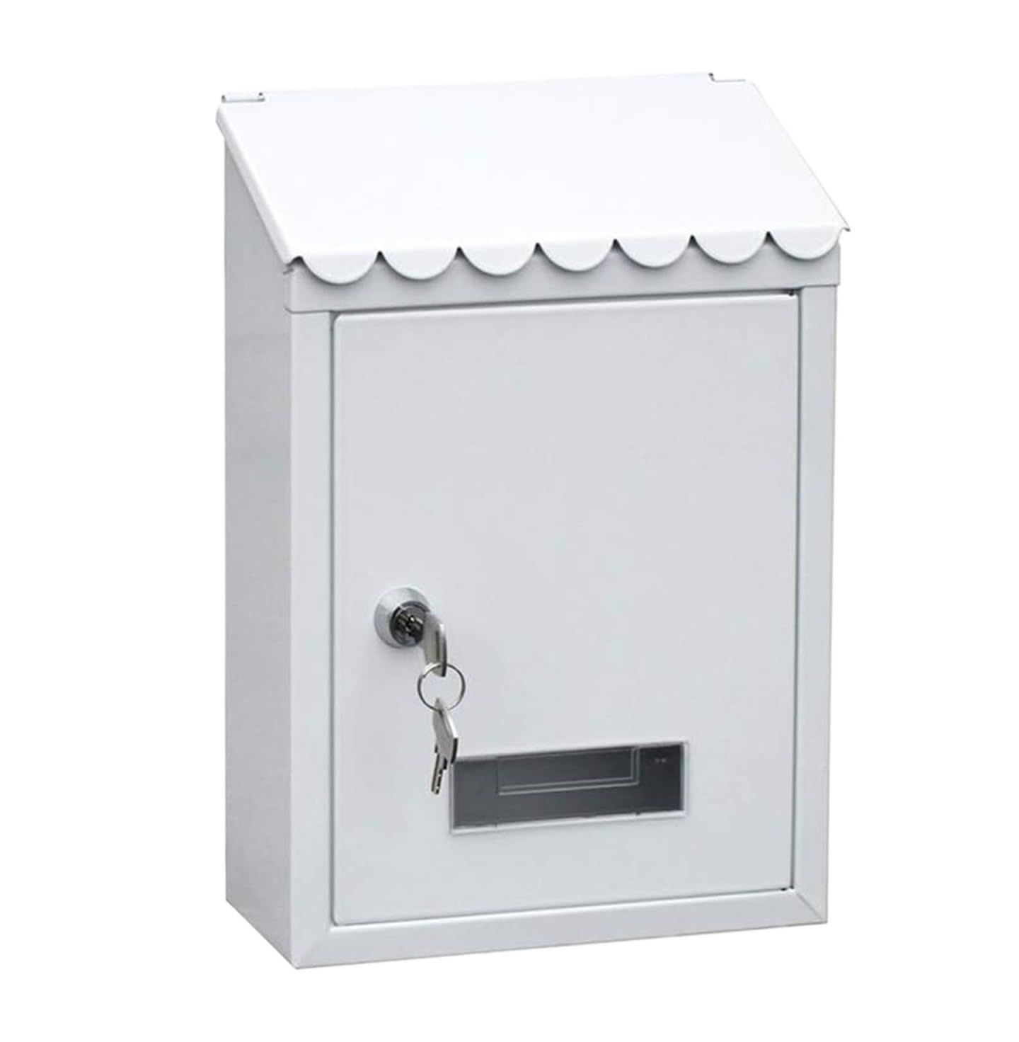 letter box, Outdoor Lockable Metal Mailboxes Wall Mounted Mail Box Post With Key(White)