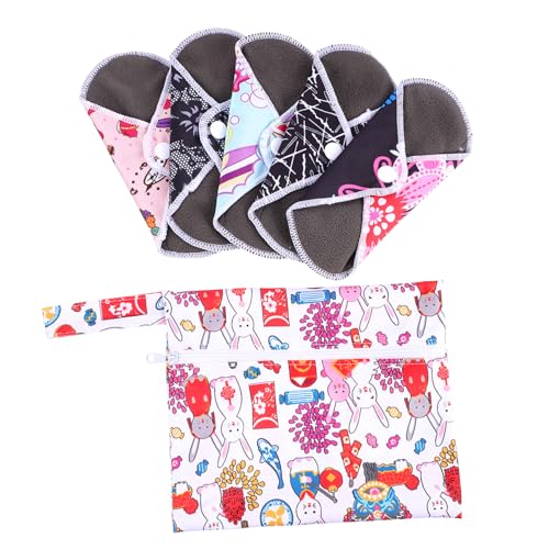 COLLBATH 1 セット 生理用ナプキン 入浴用ベビーバスグローブ 女性のための妊娠中のパンティー 女性用ダブルメガネケース タオルパッド パンティライナー 授乳マット 外層はプリント防水生地