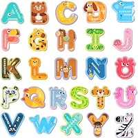 Magnetic Letters 26 Animal Alphabet ABC Fridge Magnets For Kids Large Colorful Uppercase Educational Toys For Baby Toddler Preschool Learning Spelling