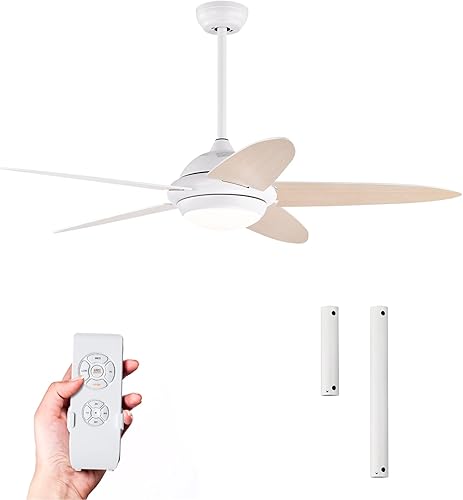 Miniatura 9 de GOFLAME Ventilador de techo de 52 pulgadas con luces, ventilador de techo reversible moderno con 3 velocidades de viento, control remoto,