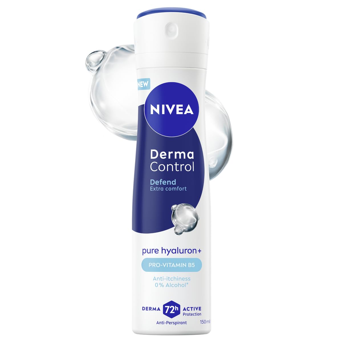 Nivea Derma Control Defend Antitranspirante 72 H Protección En Aerosol Con Ácido Hialurónico 150 Ml