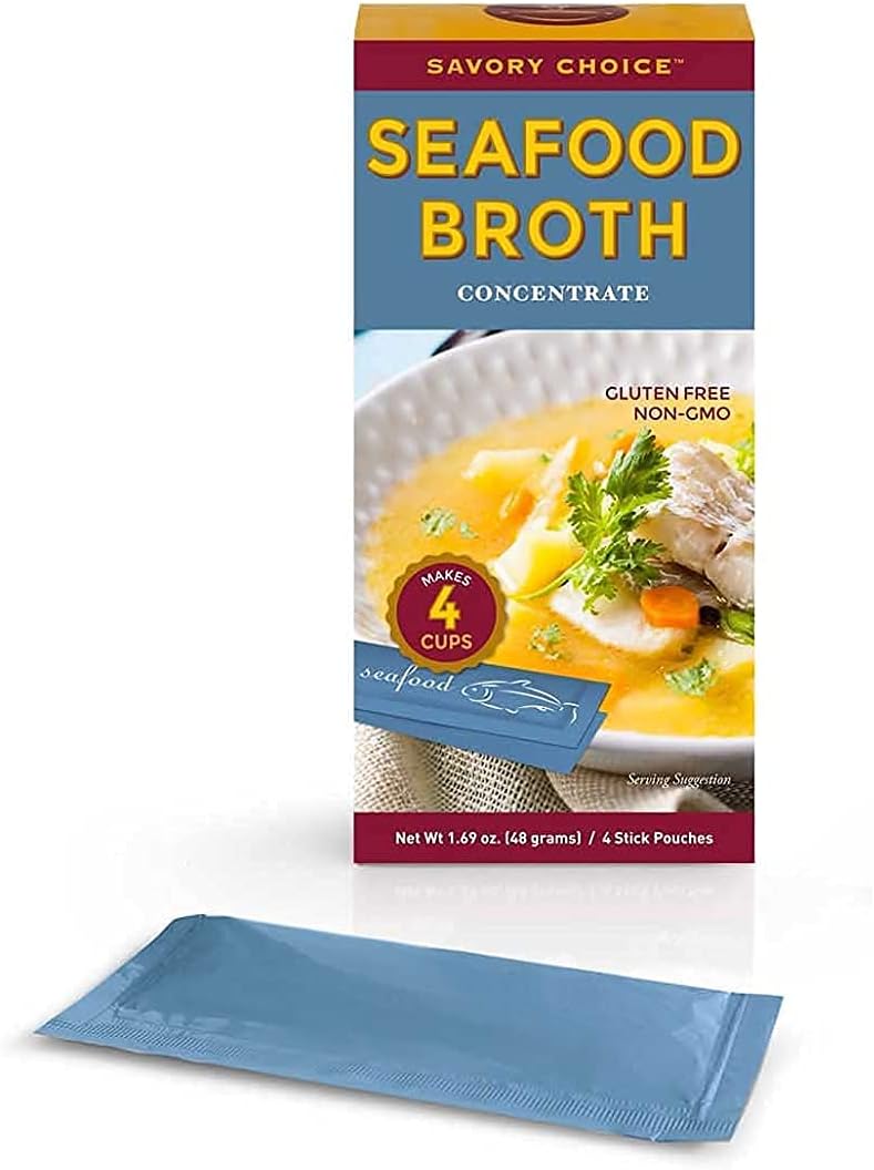 JMA Shop Savory Choice Seafood Broth Concentrate - 16 Packets (12 grams each)
