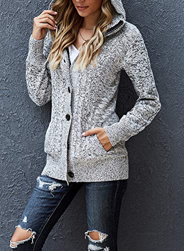 Sidefeel Women's Cardigan Sweaters Hooded Cardigans Fleece Lined Jackets Winter Sweater Coat3