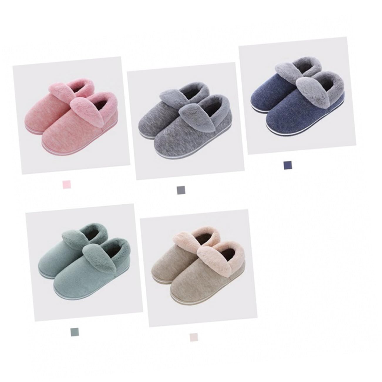 LIFKOME Ciabatte Uomo Invernali Chiuse Tallone Peluche Blu 43-44