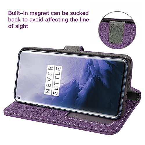 Compatible With Oneplus 8 Oneplus8 5G Uw Tmobile Wallet Case And Tempered Glass Screen Protector Flip Cover Credit Card Holder Cell Phone Cases For One Plus8 On 1 Plus 1Plus One+ 1+ 1+8 Verizon Purple #TOP3