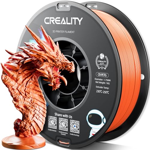 Image of Official Creality PETG 3D Printer Filament 1.75mm 1KG (2.2lbs), High Precision, Strong Toughness, Odorless, Better Flow, Moistureproof 3D Printing CR PETG Filament, Orange