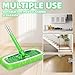 Nicemiya 8 Pack Reusable Mop Pads Compatible with Swiffer Sweeper, Coral Fleece Washable Swiffer Mop Pads, Dry & Wet Sweeping Mopping Cloths (Green, Not Included Mop)