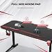 VANSPACE 55 Inch Gaming Desk with Free Mouse Pad, Ergonomic T-Shaped Office Desk PC Computer Desk, Gamer Tables Pro Workstation with USB Gaming Handle Rack, Stand Cup Holder&Headphone Hook