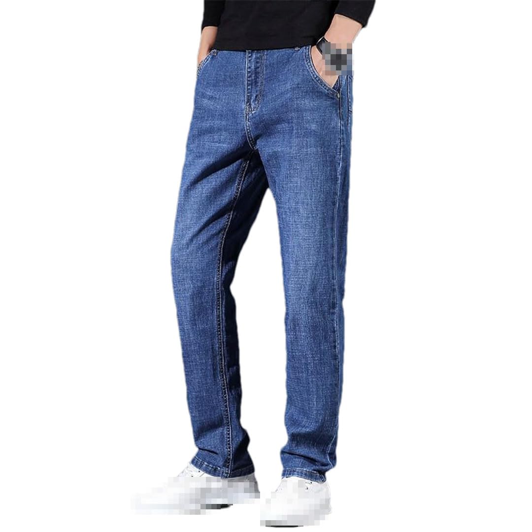Vogrtcc Pantaloni da Tasca in Denim con Cerniera da Uomo Jeans Elasticizzati Attillati da Lavoro