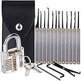15 Pieces Lock Pick Set, Professional Tool Set Kit with Professional Guide,Handbag (Lock 1)…