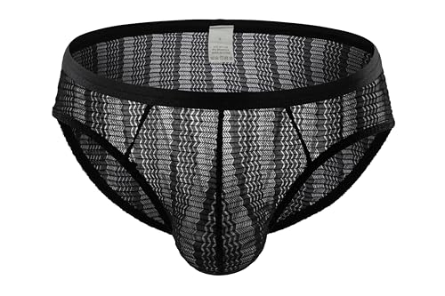 Men's Black Lace Underwear – Sexy, Breathable & Sheer Low Rise Briefs, Lightweight See-Through Lingerie for Men2
