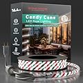 Shine Decor Candy Cane LED Rope Light, Christmas Outdoor Rope Lighting -4 F Cold Resistant IP65 Waterproof, Max.164ft Extendable ETL Listed Cool White Red Green Spiral Splice Strip Lights 120V 16.4FT