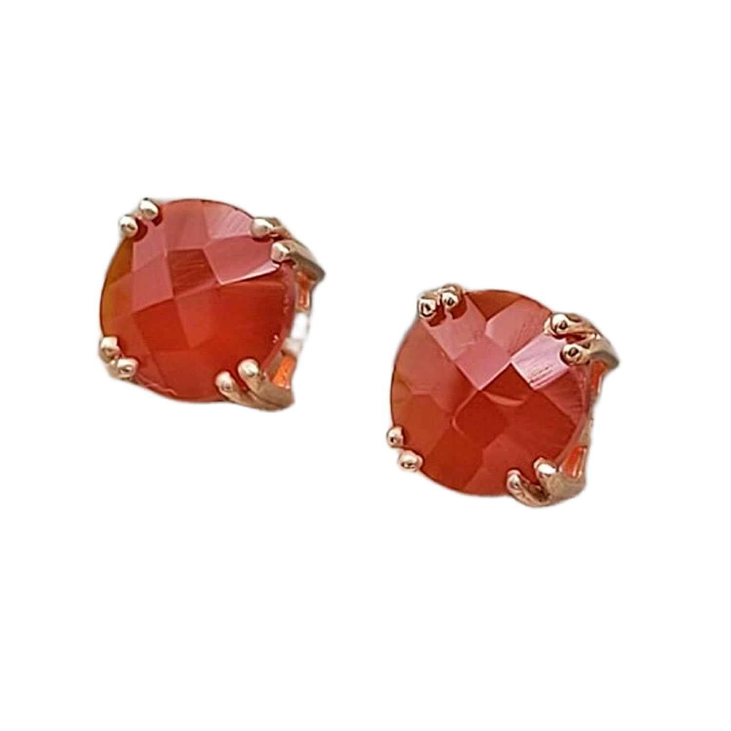 Puces agate cornaline boucles d'oreilles anti-allergie argent 925 - 5