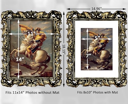 Image of Black 11x14 Picture Frame Ornate Gothic Vintage Antique Baroque