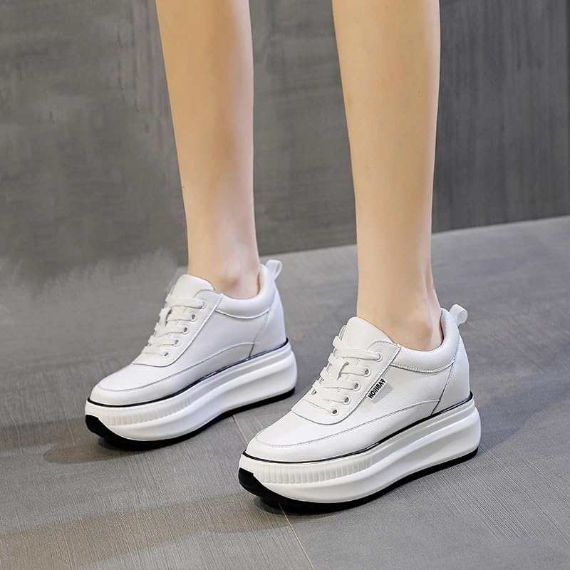 AONEGOLD Scarpe con Zeppa Donna Scarpe Casual con Plateau alla Moda Sportive Fitness Wedges Running Outdoor Sneakers Comode Sneakers Zeppa Interna 8CM